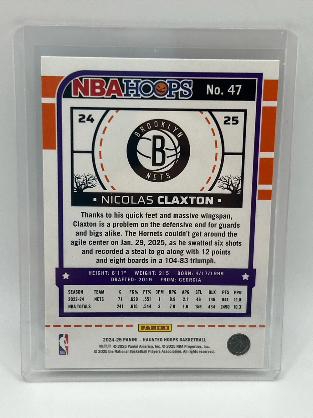 Panini NBA Haunted Hoops Nicolas Claxton Basketball Card 🎃